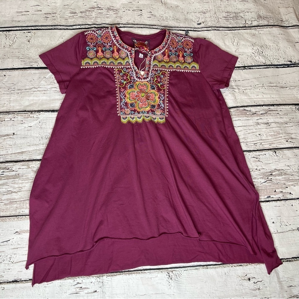 NWT Johnny Was Embroidered Tamia Boho Drape Top Size M - Picture 7 of 7